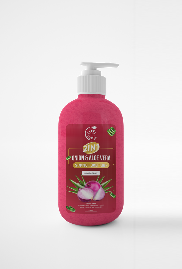 Onion & Aloe Vera 2-in-1 Shampoo & Conditioner: A Nourishing Blend