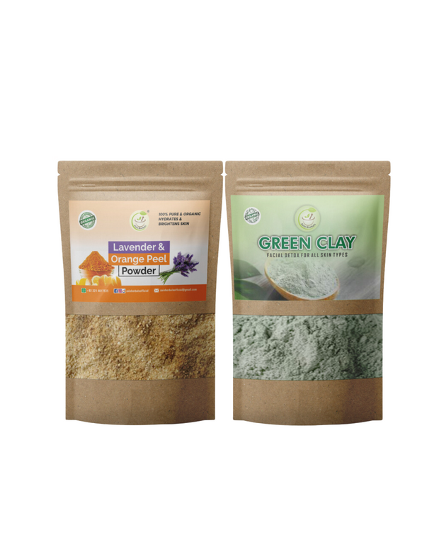 Cleanse & Calm Combo: Green Clay and Lavender & Orange Peel Mask