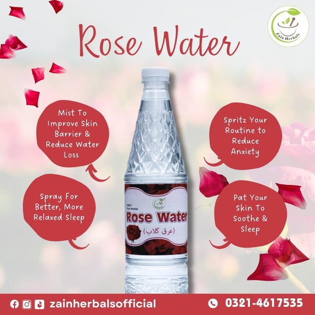 Zain Herbal Rose Water عرق گلاب: Refreshing Hydration with a Touch of Luxury